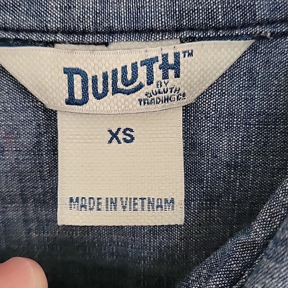 Duluth Trading Organic Cotton Rootstock Denim Long Sleeve Gardening Dress SZ XS - Picture 12 of 14